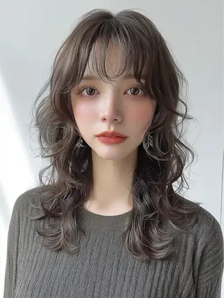 ミディアム パーマ ナチュラル×色気パ ーマ 渋谷/マナミのヘアスタイル