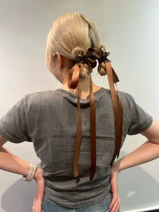 ヘアアレンジ 💖デザインカラー/ タダ ハナカ💖のヘアスタイル