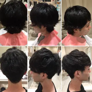ショート メンズ 白髪ぼかしデザイン ハイライト/宮本純登のヘアスタイル