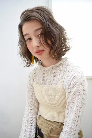 ミディアム カラー パーマ ヘアアレンジ メンズ キッズ ネイル マツエク・マツパ EnBlesS西宮 マンツーマン神道有基のヘアスタイル