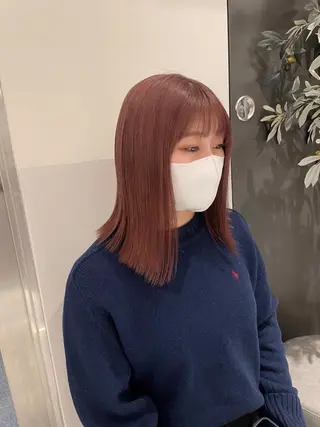 ミディアム カラー ヘアアレンジ satsuki 暖色・ブラウンカラーのヘアスタイル