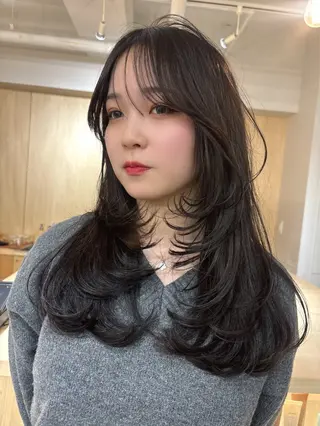 ロング ボブ/ベージュ /MIYUのヘアスタイル