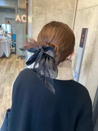 ミディアム ヘアアレンジ 横浜美容室/暖色系 michika🌹のヘアスタイル