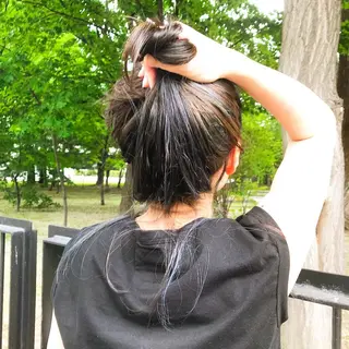 ミディアム カラー ママ美容師 *ヒマワリのヘアスタイル