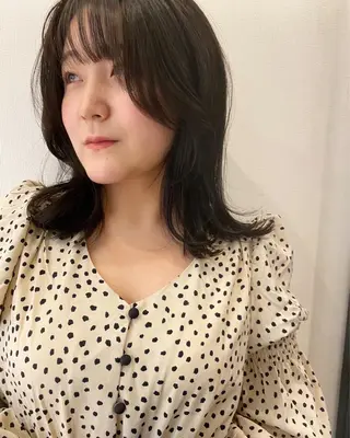 セミロング タナカ レイヤのヘアスタイル