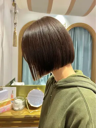 ミディアム カラー 髪質改善【縮毛矯正】 北千住 田邉 澪のヘアスタイル
