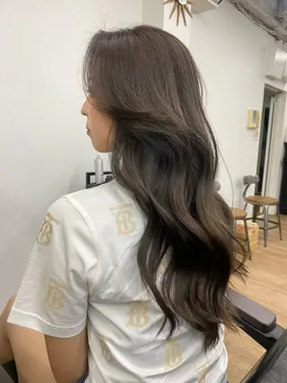 ロング カラー 韓国風×透明感カラー 髪質改善オタベシンヤのヘアスタイル