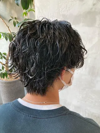 ショート パーマ メンズ 波巻きスパイラルパー マ/シャドウパーマ駿のヘアスタイル