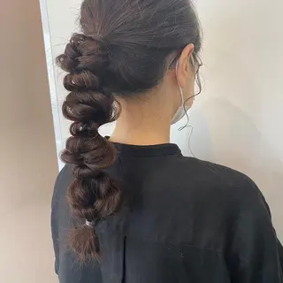 ロング カラー ヘアアレンジ あやめ【顔まわり/レ イヤー/柔らかカラ】のヘアスタイル