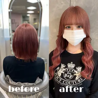 ロング 心斎橋/プルエクステ ハイトーン/カットのヘアスタイル