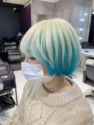 ショート カラー ヘアアレンジ 🩶【推しハイトーン 】yuzu🩶のヘアスタイル
