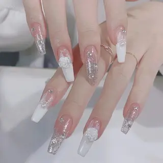 ネイル フィルイン・深爪矯正 長さ出し🎀のネイルデザイン