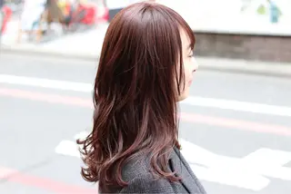 セミロング カラー パーマ 川内 政人のヘアスタイル