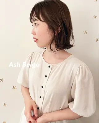 ミディアム カラー 市川 千夏のヘアスタイル