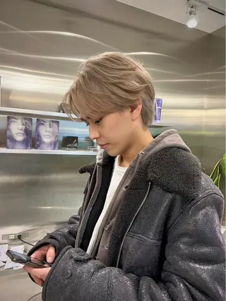 ショート カラー メンズ シャドウパーマ/ ルーズパーマ/メンズのヘアスタイル