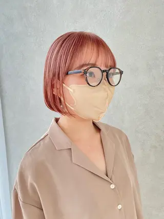 ショート カラー ボブ/ショート/ 縮毛矯正/岸本恭明のヘアスタイル