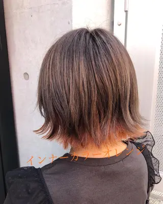 ミディアム カラー パーマ ヘアアレンジ 【白髪ぼかし 専門GBG】自由が丘のヘアスタイル
