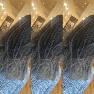 セミロング カラー ヘアアレンジ ハイトーンヘア/ 島崎　タクミのヘアスタイル
