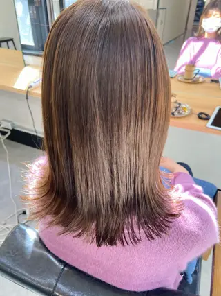 ミディアム カラー 田中 あやなのヘアスタイル