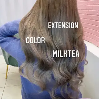 ロング カラー エクステ🩵ブリーチ 韓国ヘア🩵KAEのヘアスタイル