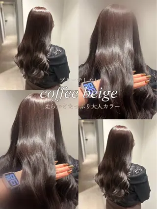 ロング カラー 髪質改善カラー ベージュ🤎YUMEのヘアスタイル