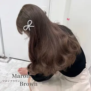 ロング カラー 韓国風艶髪🎀 暖色カラー🤍のヘアスタイル
