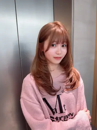 ロング カラー ヘアアレンジ ARIA💎縮毛矯正 ブリーチ💎複雑履歴のヘアスタイル