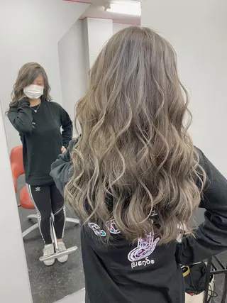 セミロング カラー ヘアアレンジ メンズ 🧡可愛い色落ち🧡 ハイトーン特化🧡のヘアスタイル