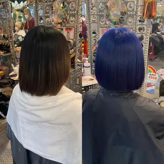 ショート カラー ヘアアレンジ 🌈派手髪エクステ ブレイズ🌈ひろとのヘアスタイル