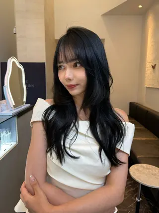 ロング 韓国✖️網紅🖤 パーマYURIYAのヘアスタイル