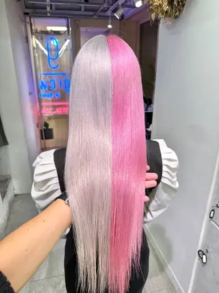 ロング カラー 渋谷🎨ハイトーン× エクステ🎨レンのヘアスタイル