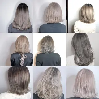 ミディアム カラー NINE+/代表 ブリーチ特化型サロンのヘアスタイル
