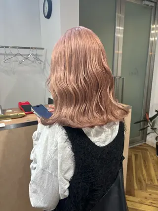 セミロング カラー SHOTO ハイトー ン/ブロンドカラーのヘアスタイル
