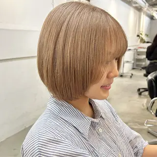 ショート カラー 切りっぱなしBOB 職人💜Anzuのヘアスタイル