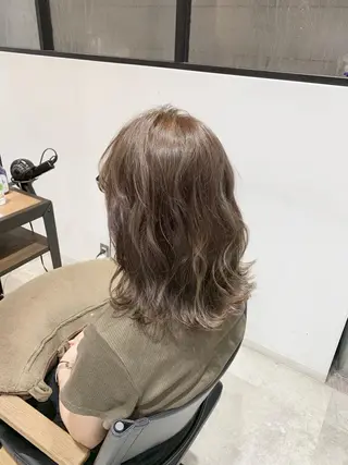 ミディアム カラー ヘアアレンジ 似合わせレイヤー/ 美髪縮毛矯正/ミナエのヘアスタイル