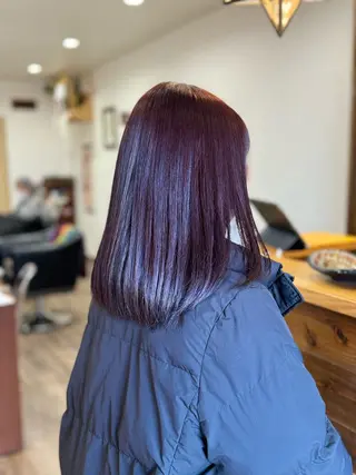 セミロング カラー 山田 梓のヘアスタイル