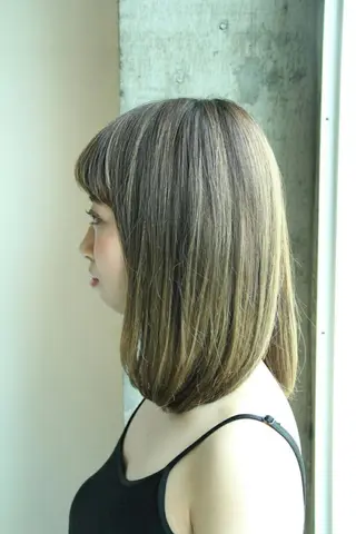 ミディアム カラー 菊池 貢平のヘアスタイル