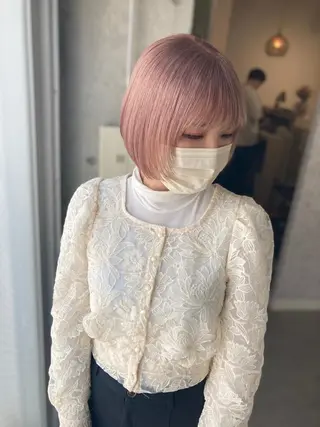 ショート カラー 髪質改善.縮毛矯正 ×韓国ヘアyukiのヘアスタイル