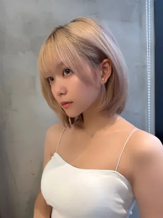 ミディアム カラー 🍀小川大輔🍀 ボブ/ブリーチ🥇のヘアスタイル