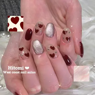 ネイル リボン、ガーリー パーツ放題専門店のネイルデザイン
