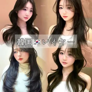 ロング 縮毛矯正/レイヤー 韓国/顔まわり/夢音のヘアスタイル