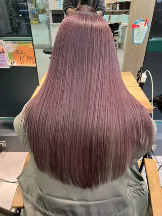 ロング 顔まわり／髪質改 善／白髪ぼかし／中山のヘアスタイル