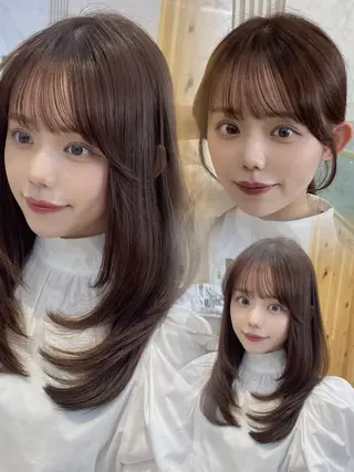 セミロング レイヤー/顔周り /韓国ヘア/TAKUのヘアスタイル