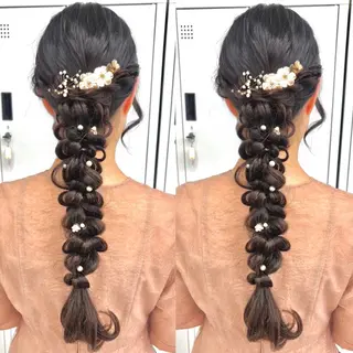 ロング ヘアアレンジ ヘアメ🎀推しカラー 🥣横浜/しほ🧸のヘアスタイル