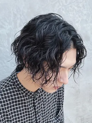 ミディアム パーマ メンズ fifth天神 パーマ特化/石橋航海のヘアスタイル