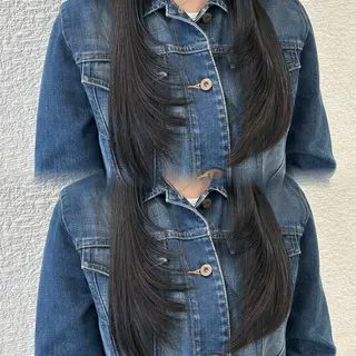 ロング カラー ベージュ/つや髪/ レイヤー／ゆいなのヘアスタイル