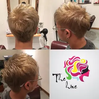ショート カラー メンズ Hair salon The hiveのヘアスタイル