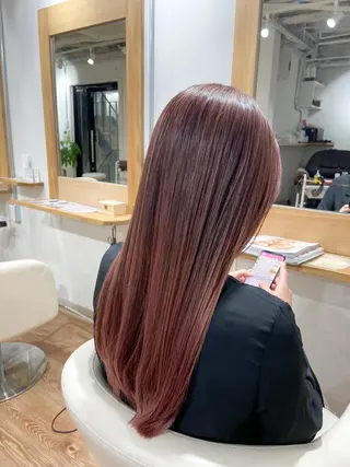 ロング カラー Kensho 京都駅 ケアブリーチのヘアスタイル