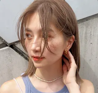 ミディアム カラー ❤️アヤカ Wカラー ボブ レイヤー❤️のヘアスタイル