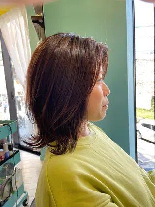 ミディアム カラー 末石 智のヘアスタイル
